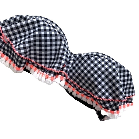 Arizona Gingham Flounce Tassel Push Up Bikini Size Small - Picture 6 of 15